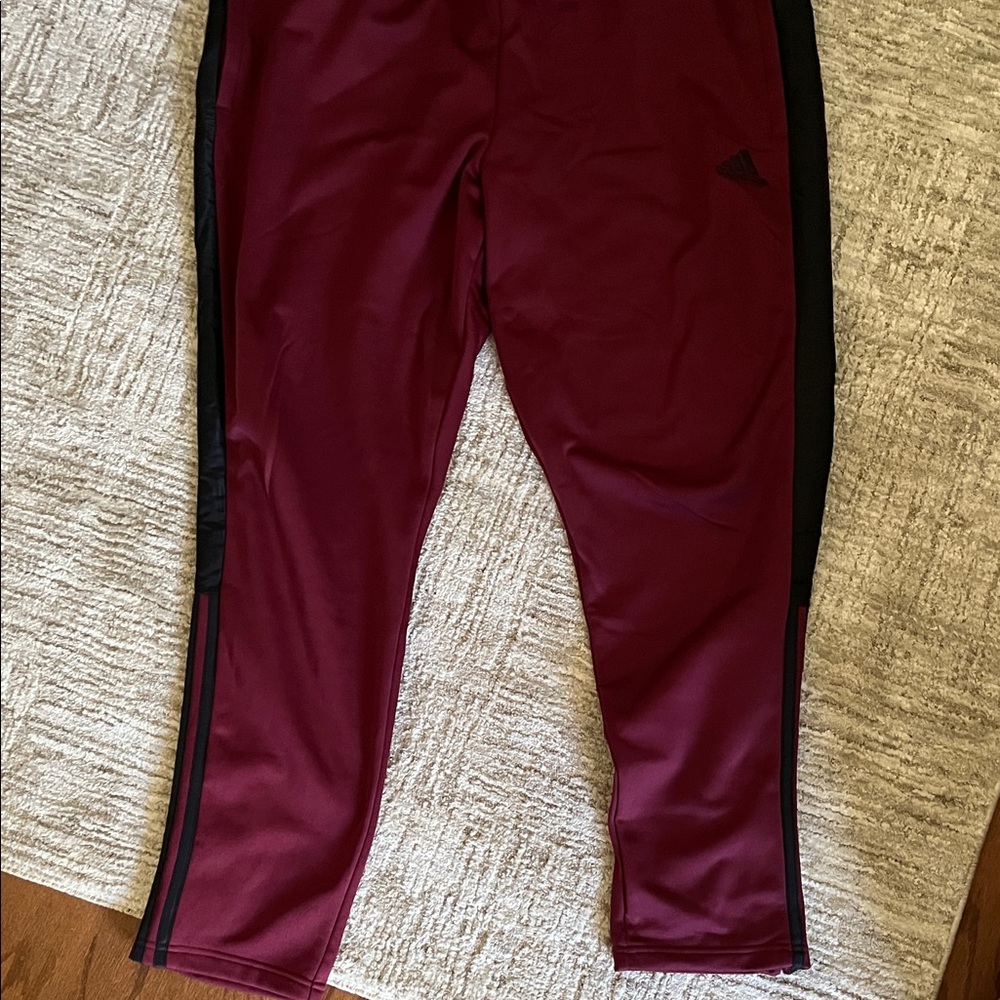 adidas Kids Burgundy and Black Joggers